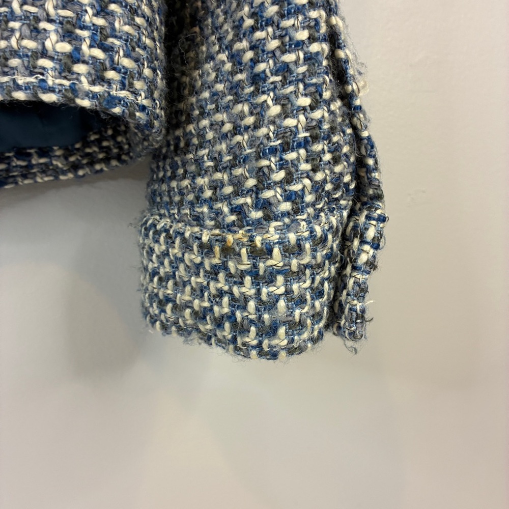 Classic Talbots Teal Tweed Wool-Blend Blazer — Size 14 - Picture 8 of 10